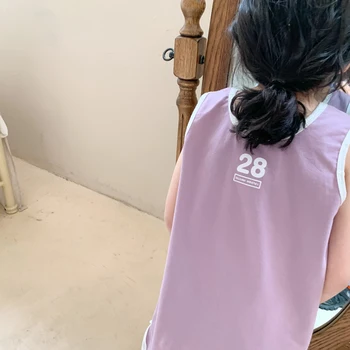 Letní batole děti dívky dětské oblečení vesta T-shirt šaty pro děti dívky oblečení dítě ležérní sportovní rovnou šaty šaty