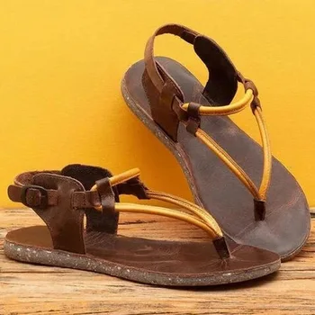 Letní Boho Sandály Dámské Boty Řemeslné Ploché Sandály Dámy Ručně Řecký Styl Ženy Sandály Flip Flop Pantofle Sandalia