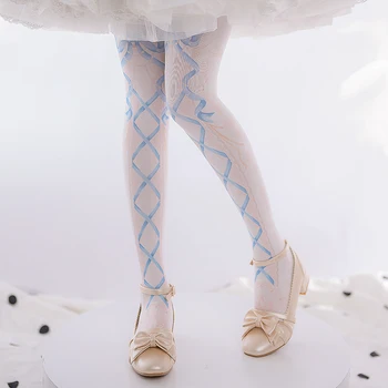 Lolita Ponožky Dámské Jarní/Letní 120d Sametové Tištěné Punčocháče Lolita Sladké Japonské Lolita Ponožky