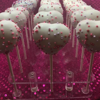 Lollipop Stand Kuchyně Základní Police Obdélníková Dekorace Zobrazení Držitele 21 Díru Cake Party Akrylové Svatební Dezert Nástroj DIY