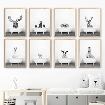 Losů, Medvěd, Sob Alpaka Koala Kráva, Kůň, Nástěnné Umění Malířské Plátno Nordic Plakáty A Tisky Zeď Obrázky Pro Obývací Pokoj Dekor