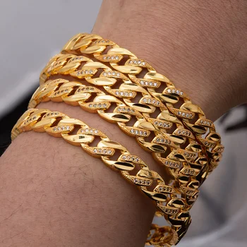 Luxusní dubaj Arabské Afriky Zlaté Barevné Náramky Pro Ženy, Dívka S kamínky, Drahokamy, Papua-Nová Guinea Náramky Svatební Šperky