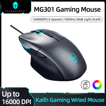 MG301 Herní Myš USB Kabelové Hráč Kailh Vztekat, 16000DPI s RGB Podsvícením, 6 Programovatelných Tlačítek pro Herní Notebook, PC Myší