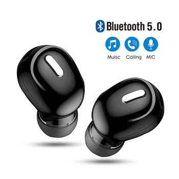 Mini In-Ear Bluetooth 5.0 Sluchátka hi-fi Bezdrátová Náhlavní souprava S Mikrofonem Sportovní Sluchátka Handsfree Stereo Zvuk Sluchátka pro všechny telefony