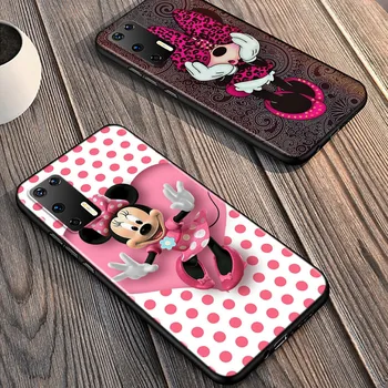 Minnie Mouse Silikonový Kryt Pro Huawei P40 P30 P20 Pro P10 P9 P8 Lite E Plus 2019 2017 5G Černý Telefon Případ