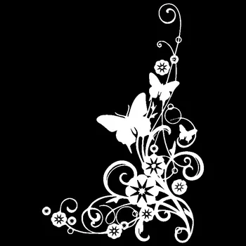 Motýl a Květina, Luk Elegantní Auto Nášivka Módní Dekorace PVC Vodotěsné Opalovací krém Štítku Lze Přizpůsobit Barvy