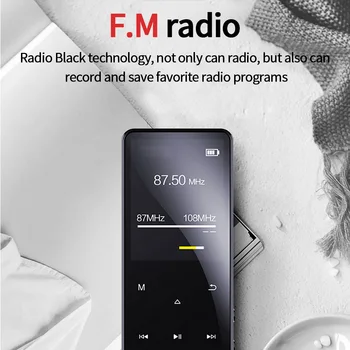 MP4 Hudební Přehrávač, Bluetooth 5.0 Snížení MP4 Přehrávač Walkman Přenosný hi-fi Audio přehrávač Walkman S FM Rádio, E-Book Recorder 2020 HORKÉ