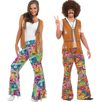 Muži/ Ženy 60s/70s Retro Hippie Groovy Taneční Groovy Hippie Disco Maškarní zdobit Kostým Bellbottoms Maškarní Kostýmy