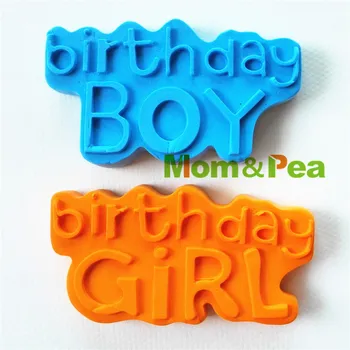 Máma&Pea 0822 Doprava Zdarma Happy Birthday Girl ve Tvaru Silikonové Formy Dort Dekorace Fondant Dort 3D Formy, Potravinářské
