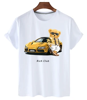 Móda Medvídek Tees Dopis tištěné Bavlna Plus Velikost Letní Krátký Rukáv T-košile na Míru Nejlepších Mužů a Žen