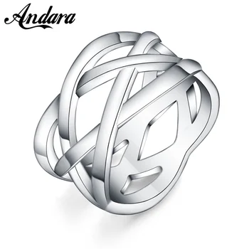 Módní 925 Stříbrný Prsten Proplétaný Prsten Pro Ženy, Svatební Svatební Dar