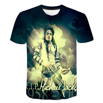 Módní Nový Michael Jackson 3D T-shirt Trend Harajuku Pánské a Dámské Ležérní Streetwear tričko s potiskem Cool Top Velké Velikosti