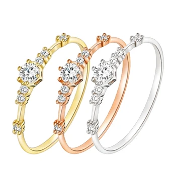Módní Prsteny Pro Ženy, Dívky, Muži AAA Kubické Zirkony, Rose Gold /Stříbrná /Zlatá Barva Svatební Zásnubní Prsten Pro Miluje Šperky