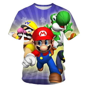 New Japan Kreslený T Košile Muži Ležérní Letní Tričko 3D Tištěné Super Mario Děti Chlapci Dívky Módní T-Shirt 2021 Děti Oblečení