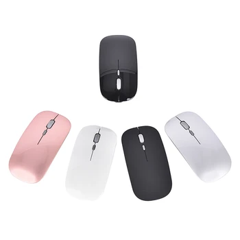 Nové 2.4 GHz Dobíjecí Bezdrátová Myš Silent Tlačítko Ultra Tenký USB Optické Myši Nové Tlačítko Mute slouží Ke Snížení Hluku Při Použití