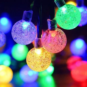 NOVÉ 20/30/50 LED Crystal ball LED Solární Svítilna Power LED Řetězec Víla Světla Solární Věnce Zahrada Vánoční Výzdoba Pro Venkovní