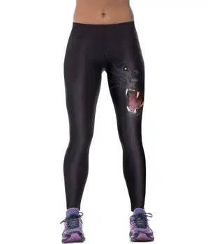Nové 3D Černá Kočka Ženy Sportovní Kalhoty Hnědý Tygr Tisk Červené Jóga Legíny Plus Velikost 3 Vzory