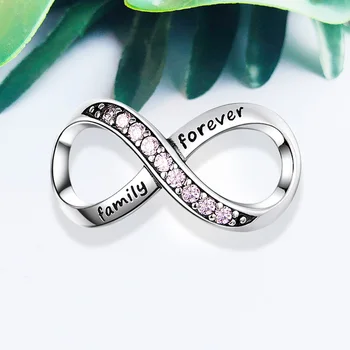 Nové 925 stříbrné kouzlo Zářící růžové nekonečnou lásku šperky Fit Originální Pandora módní šperky dárek