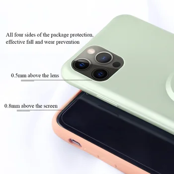 Nový Anti-Drop Tekuté Silikonové Mobilní Telefon Pouzdro 360°Rotační Držák Ochranné Pouzdro Pro iPhone 12 Mini iPhone12 12 Pro Max.