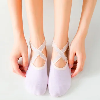 Nový Anti-Slip Sportovní Kotníkové Ponožky Prodyšné Kříž Zpět Ženy Sportovní Ponožky, Baletní Tanec Pilates Designer Gym Fitness Spodní Prádlo