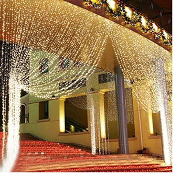 Nový Rok 3x3/3x6m led rampouch opony víla string světla víla světla 300led Vánoční světla pro Svatební domů okna party dekor