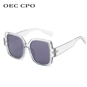 OEC CPO Nadrozměrné Náměstí sluneční Brýle, Ženy, Móda Diamond Sluneční Brýle Žena Vintage Velký Rám Brýle Muži Gafas UV400 Odstín