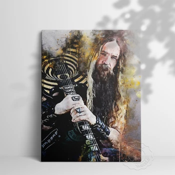 Ozzy Osbourne Hlavní Kytarista Zakk Wylde Umění Plakátu, Heavy Metalové Skupiny Black Label Society, Která Je Původcem Hlavní Zpěvák Zakk Otisky