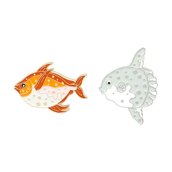 Piny Klopy Moře Zvířecí Brož Roztomilý Malý Ryby Brož Módní Kreslený Zlaté Rybky Tropické Ryby Batoh Odznak Klasický Smalt Kolíky