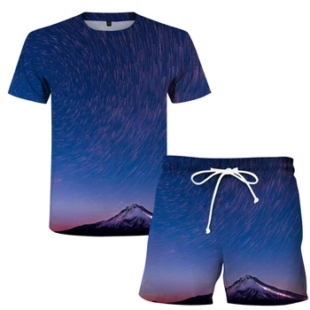 Populární pánské oblečení pánské letní sportovní 2-kus tenké pot absorbující T-shirt + kalhoty 2 ks pánské trénink set s-6xl