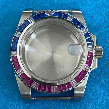 Pouzdro hodinek 40mm Crystal Shell Kryt z Nerezové Oceli pro NH35 Hnutí Vodotěsné 5ATM