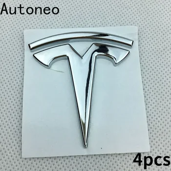 Pro Tesla Model 3 X S Přední Logo na Volantu Logo Zadní Logo Nálepka Carbon Fiber ABS Auto Přední Zadní Nálepka Příslušenství