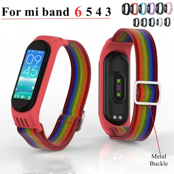 Pro Xiaomi MI Pásmo 6 5 4 3 Nylon Elastický Náhradní Popruh Sportovní Náramek MiBand 4 3 6 5 Náramek Smart Watch Příslušenství Smyčky