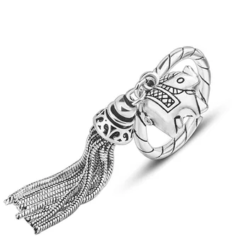 Punk Tibetské Stříbro Slon Střapcem Prsteny Pro Ženy, Svatební Šperky Prst Prsten Dívky Anillos jz455