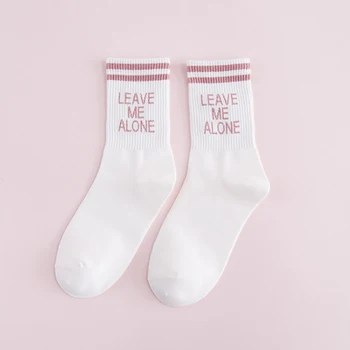 Pure Color Jednoduché Pruhované Střední Trubice Ponožky Ženy Čistá Bavlna College Wind Student Sportovní Ponožky Street Trend Ženské Ponožky