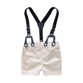 QAZIQILAND Novorozené Chlapce Luk Formální Oblečení Set Gentleman Oblek pro Letní Oblečení Romper + Pevné Šortky 3 6 9 12 18 24 Měsíce