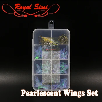 Royal Sissi 4styles různé perleťové naviják křídla set muškaření hmyzu návnada vázací materiály realistické létat vázání křídel