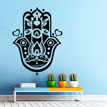 Ruka Fatimy Samolepka Na Zeď Home Dekor Srdce Vyměnitelné Vinyl Umění Arabské Náboženské Přesvědčeni, Rozpíjení Symbol