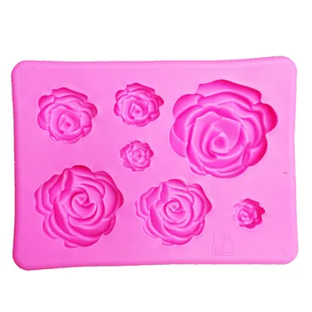 Růžová 7, I Růže Květ Tvaru 3D Dort Silikonové Formy Fondant Ražba Formy Kuchyňské Pečivo Dort Zásobníku