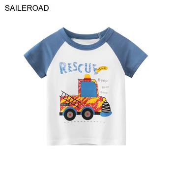 SAILEROAD Děti, Batole, Děti, Chlapče Vozidla Krátké Rukávy T-Košile, Nové Letní Baby Kojenecké Topy Trička Košile Dívka Oblečení