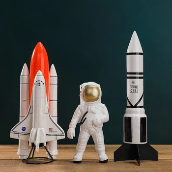 Severské Moderní Astronaut Figurky Pokoj Obývací Pokoj Ložnice Dekorace Home Dekor Raketa