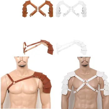 Sexy Tělo Hrudní Postroj pro Muže Nastavitelné Kožené spodní Prádlo Umělé Kůže Rameno Rameno Zbroj Otroctví Steampunk Kostým Kostýmy