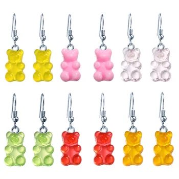 SHOUMAN Prohlášení Minimalistický Houpat Želé Polychromatické Gummy Bear Drop Náušnice módní Ženy Dívka Šperky