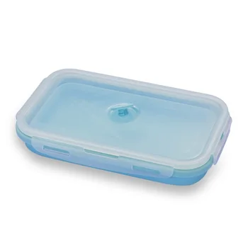 Silikonový Skládací Box na Oběd Skladování Potravin Kontejner Bento BPA Free mikrovlnné trouby Přenosné Piknik, Kempování Obdélník Venkovní Box