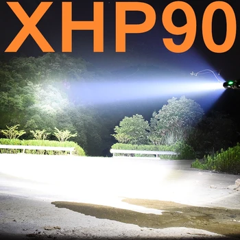 Silný Výkon XHP90 XHP70.2 LED Svítilna USB Nabíjecí Pochodeň Zoomovatelný Svítilna Vodotěsné Ruky Světlo Camping Svítilna