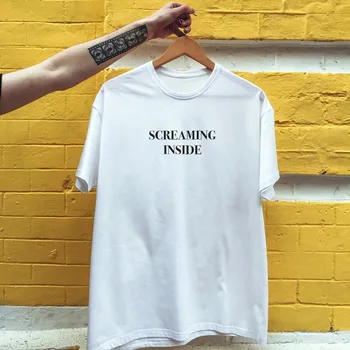 Skuggnas Křičí uvnitř moletom dělat tumblr tričko Tumblr Harajuku Femme grunge goth estetické tričko estetické Topy