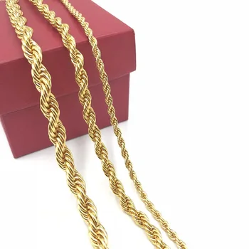 SOMMAR Nové 18KGP Zlatem Naplněné náhrdelník řetězy 8mm 45cm a s 5cm nastavitelný módní Twist řetěz tetování náhrdelník Šperky pro ženy