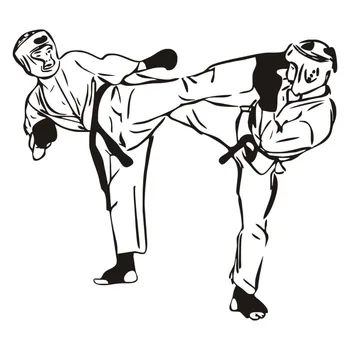 Sportovní Taekwondo Zeď Obtisk Vyměnitelné Obývací Pokoj Pohovka Pozadí Vinyl Umění, Samolepka Děti Boys Room Decor Samolepka Na Zeď M-129