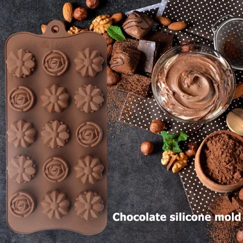 Srdce ve Tvaru Květu Čokoláda Silikonové Formy Kuchyň DIY Dort Pečení Formy Na Valentýna Cukroví Plísně 2021 Nové