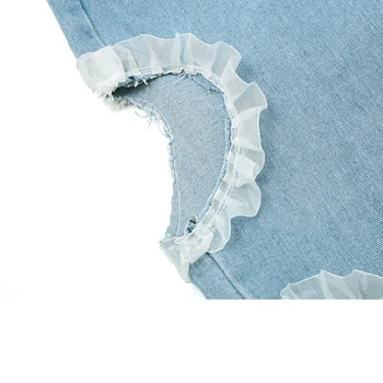 Streetwear Rovné Džíny Ženy Roztrhl 2021 Letní Harajuku Modré Džínové Kalhoty Ležérní Volné Vysokým Pasem Širokou Nohu Jean Kalhoty