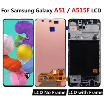 Super Amoled LCD S Rámečkem Pro Samsung Galaxy A51 A515F LCD Displej Dotykový Displej Digitizer Shromáždění